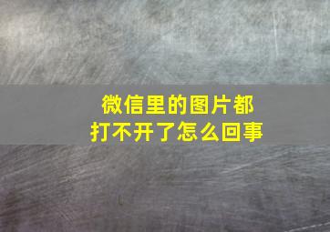 微信里的图片都打不开了怎么回事