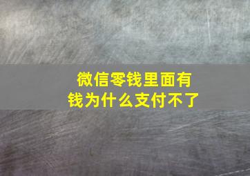 微信零钱里面有钱为什么支付不了