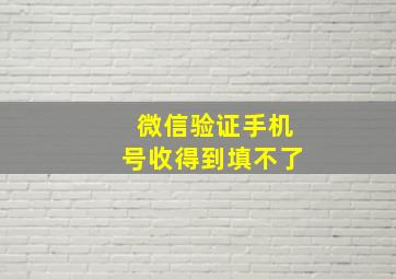 微信验证手机号收得到填不了