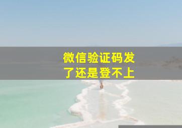 微信验证码发了还是登不上