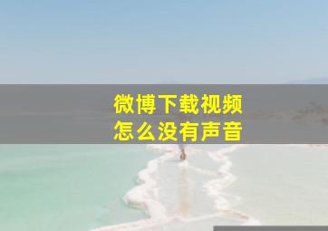 微博下载视频怎么没有声音