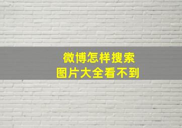 微博怎样搜索图片大全看不到