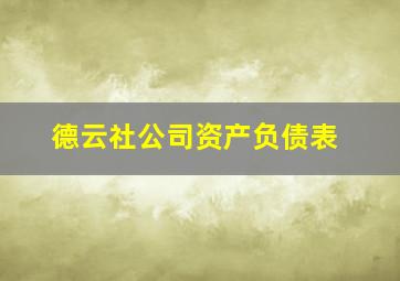 德云社公司资产负债表