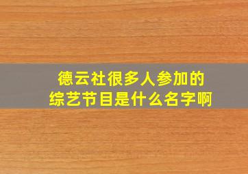 德云社很多人参加的综艺节目是什么名字啊