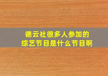 德云社很多人参加的综艺节目是什么节目啊