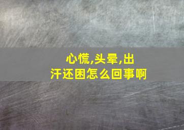 心慌,头晕,出汗还困怎么回事啊