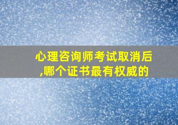 心理咨询师考试取消后,哪个证书最有权威的