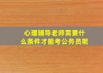 心理辅导老师需要什么条件才能考公务员呢