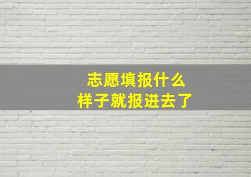 志愿填报什么样子就报进去了