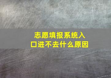 志愿填报系统入口进不去什么原因