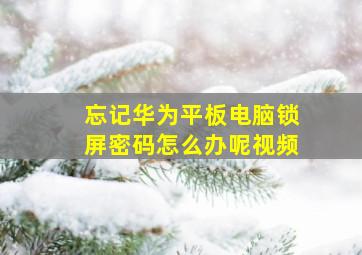 忘记华为平板电脑锁屏密码怎么办呢视频