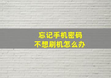 忘记手机密码不想刷机怎么办