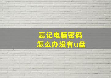 忘记电脑密码怎么办没有u盘