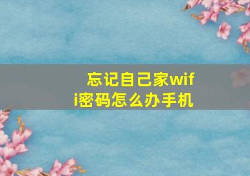 忘记自己家wifi密码怎么办手机