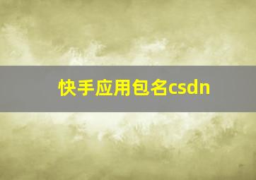 快手应用包名csdn