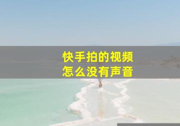 快手拍的视频怎么没有声音