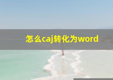 怎么caj转化为word