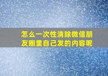 怎么一次性清除微信朋友圈里自己发的内容呢