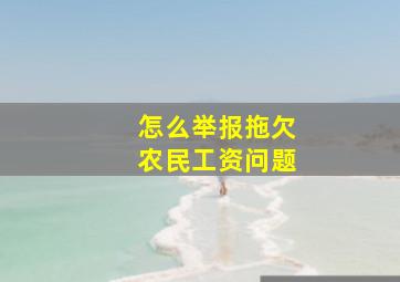 怎么举报拖欠农民工资问题