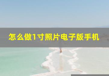 怎么做1寸照片电子版手机