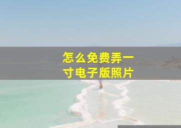 怎么免费弄一寸电子版照片