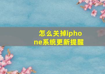 怎么关掉iphone系统更新提醒