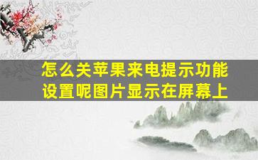 怎么关苹果来电提示功能设置呢图片显示在屏幕上