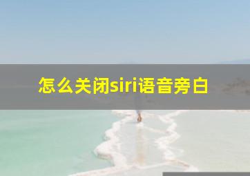 怎么关闭siri语音旁白