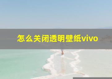 怎么关闭透明壁纸vivo