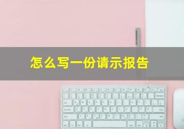 怎么写一份请示报告