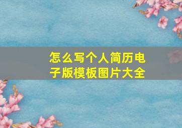 怎么写个人简历电子版模板图片大全