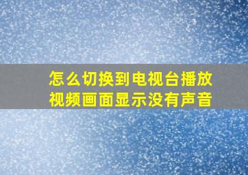 怎么切换到电视台播放视频画面显示没有声音