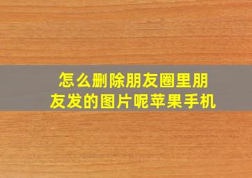 怎么删除朋友圈里朋友发的图片呢苹果手机