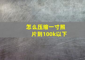 怎么压缩一寸照片到100k以下