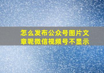 怎么发布公众号图片文章呢微信视频号不显示