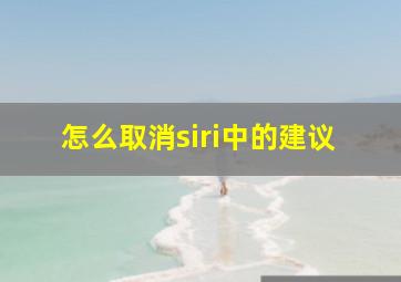 怎么取消siri中的建议