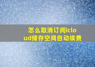 怎么取消订阅icloud储存空间自动续费