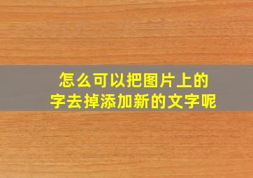 怎么可以把图片上的字去掉添加新的文字呢