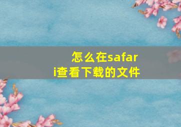 怎么在safari查看下载的文件