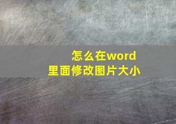 怎么在word里面修改图片大小