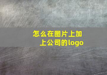 怎么在图片上加上公司的logo