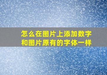 怎么在图片上添加数字和图片原有的字体一样