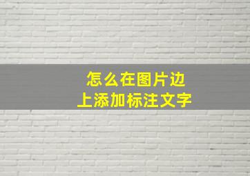 怎么在图片边上添加标注文字