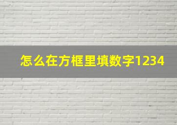 怎么在方框里填数字1234