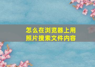 怎么在浏览器上用照片搜索文件内容