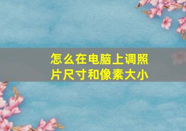 怎么在电脑上调照片尺寸和像素大小