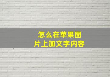 怎么在苹果图片上加文字内容