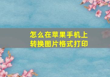 怎么在苹果手机上转换图片格式打印