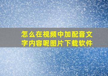 怎么在视频中加配音文字内容呢图片下载软件