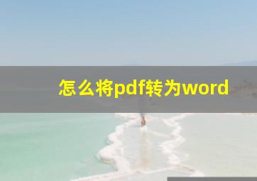 怎么将pdf转为word